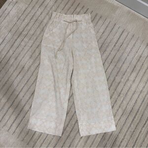 Cream Casual Wide-Leg Bottoms with Elastic Waist sezane eyelet lace